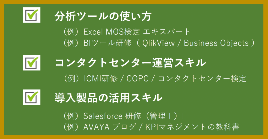 データコンシェルジュが学んできた３本柱-「分析ツールの使い方」「コンタクトセンター運営スキル」「導入製品の活用スキル」