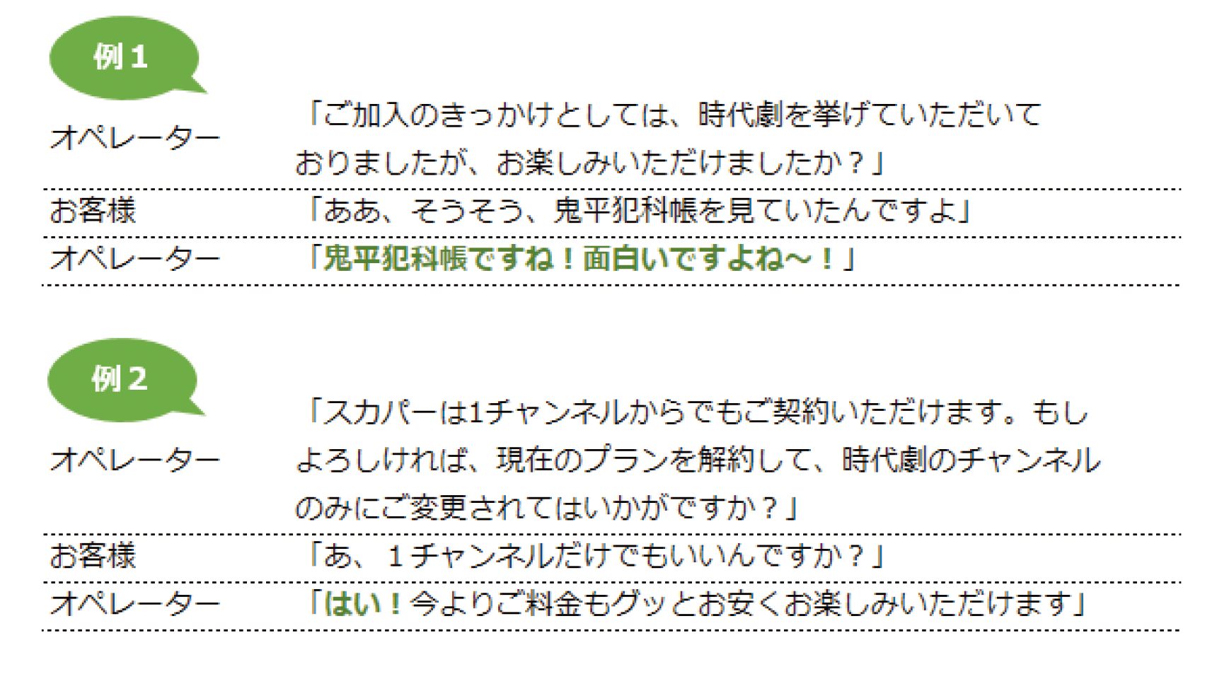 【オペレーター向けの研修】お客様との会話例